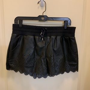 Trending, Hot Black Leather Shorts
